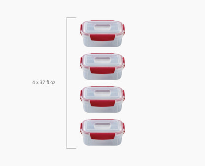[half-width] Nest Lock 4-Piece Red 1.1L Container Set
