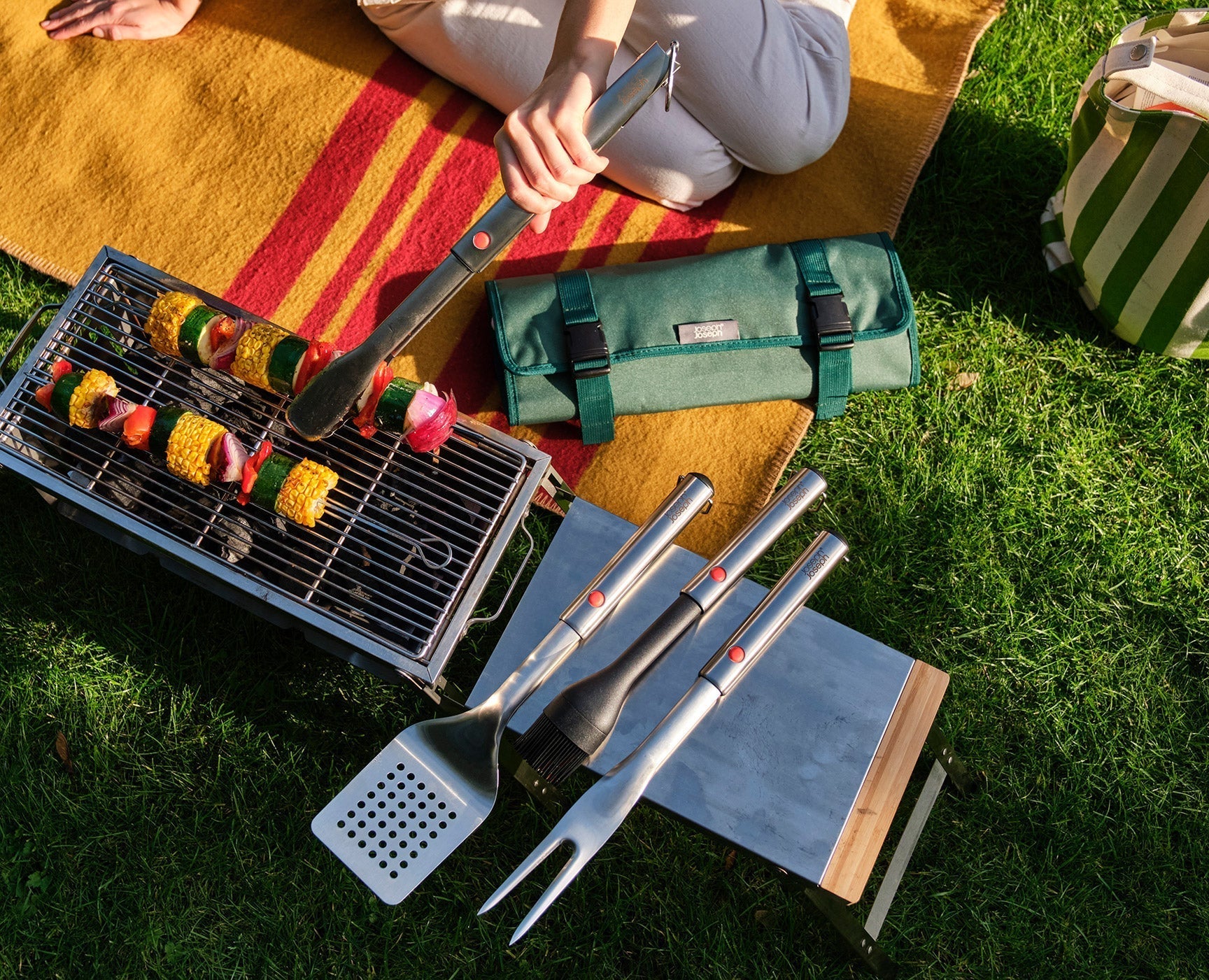[half-width] GrillOut Black BBQ Silicone Basting Brush with Extending Handle