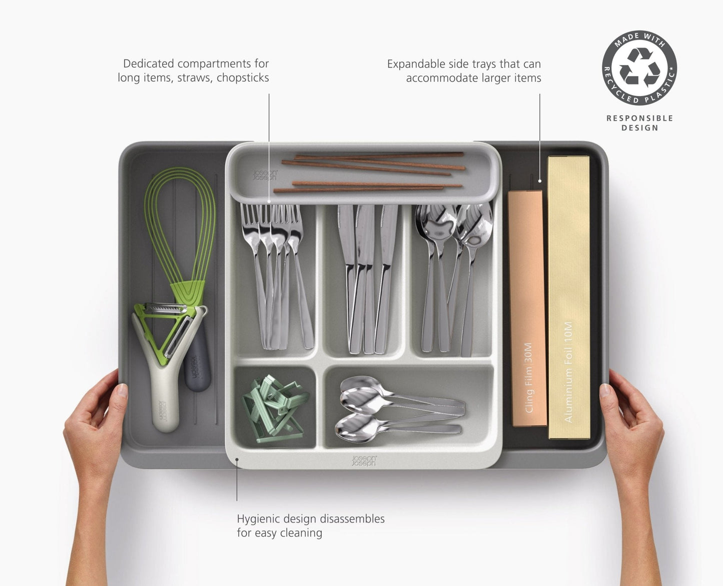 [half-width] DrawerStore™ Expanding Cutlery, Utensil & Gadget Organiser