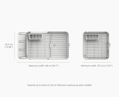 [half-width] Extend™ Steel Plus Expandable Stone Dish Drainer with Wine Glass Rack