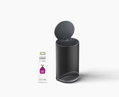 Arc™ 10L Easy-push Matt Black Pedal Trash Can Starter Set